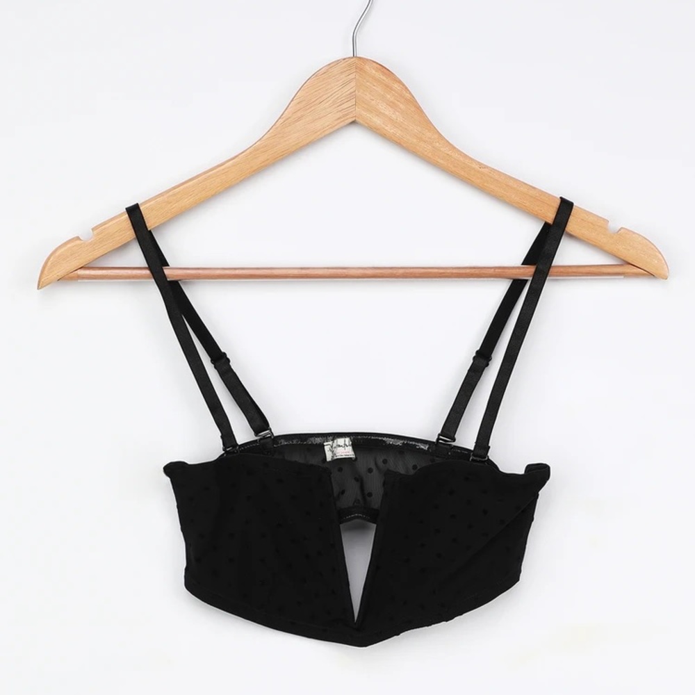 NWT! FREE PEOPLE Sierra Black Swiss Dot Bandeau - Picture 5 of 7